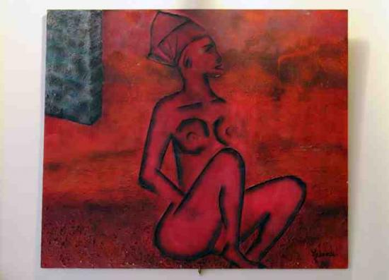 Femme au mur  120x140