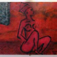Femme au mur  120x140